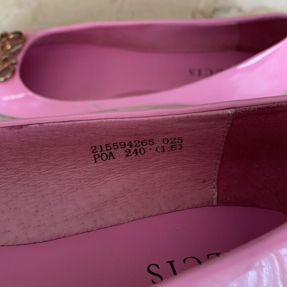 Précis Pink Patent Leather & Monogram Buckle Ballerina Flats - Picture 9 of 11